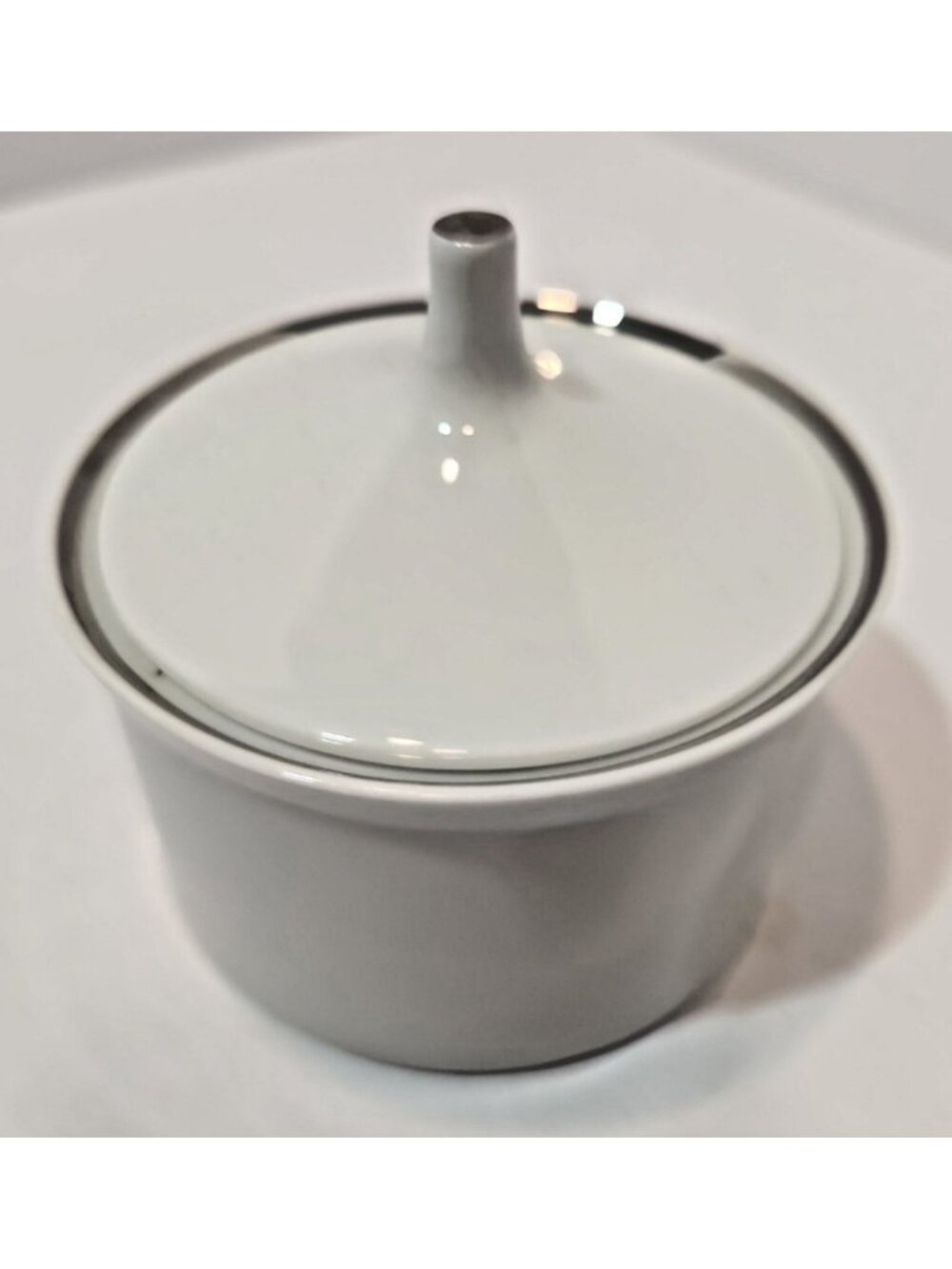 Vtg Rosenthal Studio Line Hans Theo Bauman Berlin Platinum Sugar Bowl with Lid